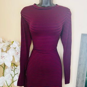Striped Long Sleeve Mini Dress